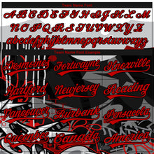 Laden Sie das Bild in den Galerie-Viewer, Uksn Individuelles Bestickt Schwarz Rot Grau-Weiß 3D Graffiti Spritzer Street Art Sport Pullover Sweatshirt Hoodie