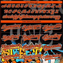 Laden Sie das Bild in den Galerie-Viewer, Uksn Individuelles Bestickt Schwarz Orange Grau-Weiß 3D Graffiti Spritzer Street Art Sport Pullover Sweatshirt Hoodie