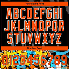 Laden Sie das Bild in den Galerie-Viewer, Uksn Individuelles Bestickt Schwarz Orange Grau-Weiß 3D Graffiti Spritzer Street Art Sport Pullover Sweatshirt Hoodie