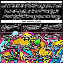 Laden Sie das Bild in den Galerie-Viewer, Uksn Individuelles Bestickt Schwarz Weiß 3D Graffiti Spritzer Street Art Sport Pullover Sweatshirt Hoodie