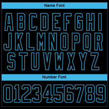 Laden Sie das Bild in den Galerie-Viewer, Uksn Individuelles Schwarz Himmelblau-Weiß 3D-Splash Eishockey-Trikot mit Schnürkragen