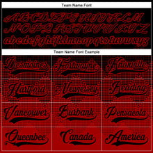 Laden Sie das Bild in den Galerie-Viewer, Uksn Individuelles Schwarz Rot 3D-Muster verlaufende Quadratformen Eishockey-Trikot mit Schnürkragen