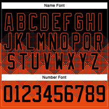 Laden Sie das Bild in den Galerie-Viewer, Uksn Individuelles Schwarz Orange-Weiß 3D-Muster verlaufende Quadratformen Eishockey-Trikot mit Schnürkragen