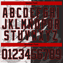 Laden Sie das Bild in den Galerie-Viewer, Uksn Individuelles Schwarz Weiß-Rot 3D-Muster Verlaufsdesign-Kratzer Eishockey-Trikot mit Schnürkragen