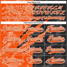Laden Sie das Bild in den Galerie-Viewer, Uksn Individuelles Schwarz Orange-Weiß 3D-Muster Verlaufsdesign-Kratzer Eishockey-Trikot mit Schnürkragen