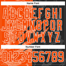 Laden Sie das Bild in den Galerie-Viewer, Uksn Individuelles Schwarz Orange-Weiß 3D-Muster Verlaufsdesign-Kratzer Eishockey-Trikot mit Schnürkragen