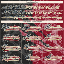 Laden Sie das Bild in den Galerie-Viewer, Uksn Individuelles Schwarz Vintage USA-Flagge Karmesinrot-Creme 3D-Muster Verlaufsdesign-Kratzer Eishockey-Trikot mit Schnürkragen