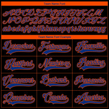 Laden Sie das Bild in den Galerie-Viewer, Uksn Individuelles Schwarz Royalblau-Orange 3D-Muster Fragment-Art Eishockey-Trikot mit Schnürkragen