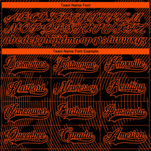 Laden Sie das Bild in den Galerie-Viewer, Uksn Individuelles Schwarz Orange-Weiß 3D-Muster Kurvenlinien Eishockey-Trikot mit Schnürkragen