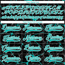 Laden Sie das Bild in den Galerie-Viewer, Uksn Individuelles Schwarz Aqua-Weiß 3D-Muster abstraktes Netzwerk Eishockey-Trikot mit Schnürkragen