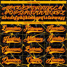 Laden Sie das Bild in den Galerie-Viewer, Uksn Individuelles Schwarz Gold-Rot 3D-Muster abstraktes Netzwerk Eishockey-Trikot mit Schnürkragen