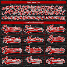 Laden Sie das Bild in den Galerie-Viewer, Uksn Individuelles Schwarz Rot-Weiß 3D-Muster Fragment-Art Eishockey-Trikot mit Schnürkragen