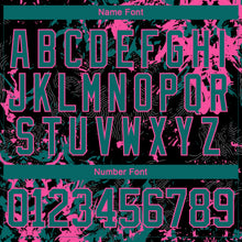 Laden Sie das Bild in den Galerie-Viewer, Uksn Individuelles Schwarz Petrol-Pink 3D-Fluid-Art-Splash Eishockey-Trikot mit Schnürkragen
