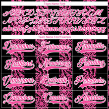 Laden Sie das Bild in den Galerie-Viewer, Uksn Individuelles Schwarz Pink-Weiß 3D-Muster abstrakte Formen Eishockey-Trikot mit Schnürkragen