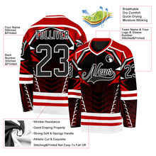 Laden Sie das Bild in den Galerie-Viewer, Uksn Individuelles Schwarz Rot-Weiß 3D-Muster Cyber-Mecha E-Sport Eishockey-Trikot