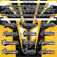 Laden Sie das Bild in den Galerie-Viewer, Uksn Individuelles Schwarz Gold Braun-Weiß 3D-Muster Cyber-Mecha E-Sport Eishockey-Trikot