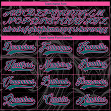 Laden Sie das Bild in den Galerie-Viewer, Uksn Individuelles Schwarz Petrol Pink-Weiß 3D-Splash-Art Eishockey-Trikot mit Schnürkragen