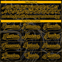 Laden Sie das Bild in den Galerie-Viewer, Uksn Individuelles Schwarz Gold-Weiß 3D-Splash-Art Eishockey-Trikot mit Schnürkragen