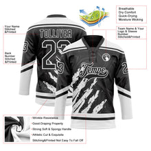 Laden Sie das Bild in den Galerie-Viewer, Uksn Individuelles Schwarz Weiß 3D-Splash-Art Eishockey-Trikot mit Schnürkragen