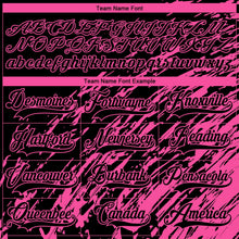 Laden Sie das Bild in den Galerie-Viewer, Uksn Individuelles Schwarz Pink-Weiß 3D-Splash-Art Eishockey-Trikot mit Schnürkragen