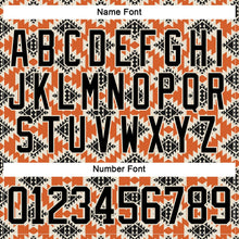 Laden Sie das Bild in den Galerie-Viewer, Uksn Individuelles Schwarz Orange-Creme 3D-Muster Indianerstämme der Ureinwohner Nordamerikas Eishockey-Trikot mit Schnürkragen