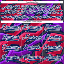 Laden Sie das Bild in den Galerie-Viewer, Uksn Individuelles Schwarz US Marineblau Violett Pink-Weiß 3D-Muster Cyber-Mecha E-Sport Eishockey-Trikot