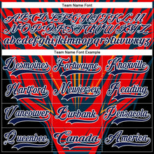 Laden Sie das Bild in den Galerie-Viewer, Uksn Individuelles Schwarz Marineblau Rot Orange-Weiß 3D-Muster Cyber-Mecha E-Sport Eishockey-Trikot