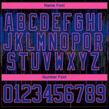 Laden Sie das Bild in den Galerie-Viewer, Uksn Individuelles Schwarz Royalblau Pink Stahlgrau-Weiß 3D-Muster tropfende Farbkleckse Eishockey-Trikot mit Schnürkragen