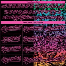 Laden Sie das Bild in den Galerie-Viewer, Uksn Individuelles Bestickt Schwarz Pink 3D Tropisch Hawaii Palmblätter Sport Pullover Sweatshirt Hoodie