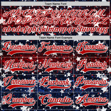 Laden Sie das Bild in den Galerie-Viewer, Uksn Individuelles Schwarz Rot-Weiß Amerikanische Flagge Eishockey-Trikot mit Schnürkragen