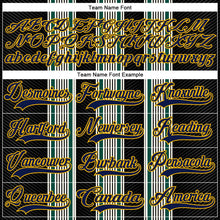 Laden Sie das Bild in den Galerie-Viewer, Uksn Individuelles Schwarz Marineblau Grün Rot Gold-Weiß 3D-Muster Design-Streifen Eishockey-Trikot mit Schnürkragen