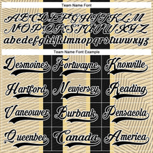 Laden Sie das Bild in den Galerie-Viewer, Uksn Individuelles Schwarz Creme-Weiß 3D-Muster Design-Streifen Eishockey-Trikot mit Schnürkragen