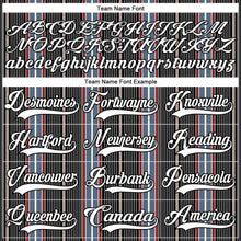 Laden Sie das Bild in den Galerie-Viewer, Uksn Individuelles Schwarz Weiß Rot-Blau 3D-Muster Design-Streifen Eishockey-Trikot mit Schnürkragen
