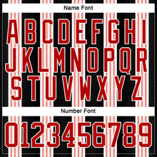 Laden Sie das Bild in den Galerie-Viewer, Uksn Individuelles Schwarz Rot Pink-Weiß 3D-Muster Design-Streifen Eishockey-Trikot mit Schnürkragen