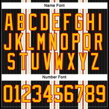 Laden Sie das Bild in den Galerie-Viewer, Uksn Individuelles Schwarz Gold Creme-Rot 3D-Muster Design-Streifen Eishockey-Trikot mit Schnürkragen