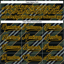 Laden Sie das Bild in den Galerie-Viewer, Uksn Individuelles Schwarz Gold-Weiß 3D-Muster Design-Streifen Eishockey-Trikot mit Schnürkragen