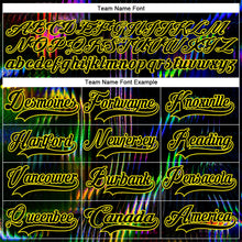 Laden Sie das Bild in den Galerie-Viewer, Uksn Individuelles Schwarz Hellgelb 3D-Muster trippy-psychedelisch fluid Eishockey-Trikot mit Schnürkragen