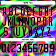 Laden Sie das Bild in den Galerie-Viewer, Uksn Individuelles Schwarz Pink Gelb Grün-Blau 3D-Muster trippy-psychedelischer Neon-Trendy holografischer Vaporwave-Stil Eishockey-Trikot mit Schnürkragen