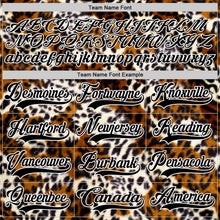 Laden Sie das Bild in den Galerie-Viewer, Uksn Individuelles Schwarz Braun Creme-Weiß 3D-Muster Leopardenmuster Eishockey-Trikot mit Schnürkragen