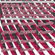 Laden Sie das Bild in den Galerie-Viewer, Uksn Individuelles Schwarz Karmesinrot-Weiß Kanada Linie Funktions-T-Shirt
