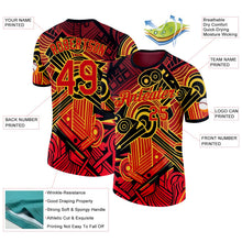 Laden Sie das Bild in den Galerie-Viewer, Uksn Individuelles Schwarz Rot-Gelb Belgien Abstrakt Funktions-T-Shirt