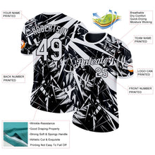 Laden Sie das Bild in den Galerie-Viewer, Uksn Individuelles Schwarz Weiß Neuseeland Silberfarn Funktions-T-Shirt