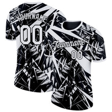 Laden Sie das Bild in den Galerie-Viewer, Uksn Individuelles Schwarz Weiß Neuseeland Silberfarn Funktions-T-Shirt