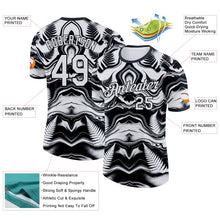 Laden Sie das Bild in den Galerie-Viewer, Uksn Individuelles Schwarz Weiß Neuseeland Silberfarn Funktions-T-Shirt