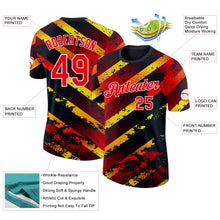 Laden Sie das Bild in den Galerie-Viewer, Uksn Individuelles Schwarz Feuerrot Gelb-Weiß Deutschland Spritzer Funktions-T-Shirt
