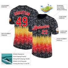 Laden Sie das Bild in den Galerie-Viewer, Uksn Individuelles Schwarz Feuerrot Gelb-Weiß Deutschland Blume Funktions-T-Shirt