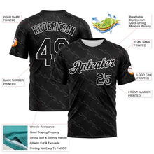Laden Sie das Bild in den Galerie-Viewer, Uksn Individuelles Schwarz Grau-Weiß Dezent Ton-in-Ton Druck Sportbekleidung Funktions-T-Shirt