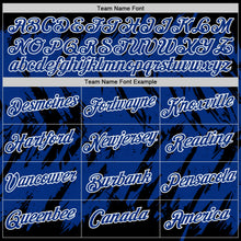 Laden Sie das Bild in den Galerie-Viewer, Uksn Individuelles Schwarz Royalblau-Weiß Zerrissen Scharfer Pinselstrich Spritzer Funktions-T-Shirt
