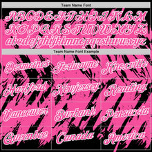Laden Sie das Bild in den Galerie-Viewer, Uksn Individuelles Schwarz Pink-Weiß Zerrissen Scharfer Pinselstrich Spritzer Funktions-T-Shirt