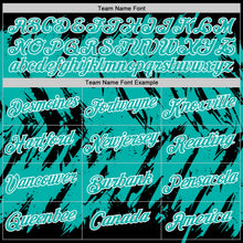 Laden Sie das Bild in den Galerie-Viewer, Uksn Individuelles Schwarz Aqua-Weiß Zerrissen Scharfer Pinselstrich Spritzer Funktions-T-Shirt